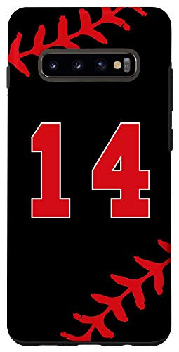 Galaxy S10Plus Baseball Jersey Uniform Number 14 Ball Player Gift for Guys Case