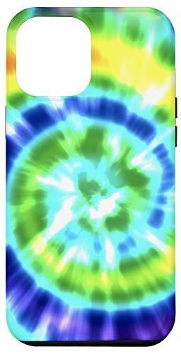 iPhone 12 Pro Max Tie Dye Retro Rainbow Swirl Pattern Paint Case