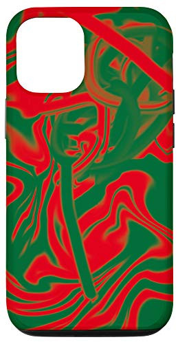iPhone 12 12 Pro Tie Dye Swirl Abstract Paint Green Red Art Gift Case