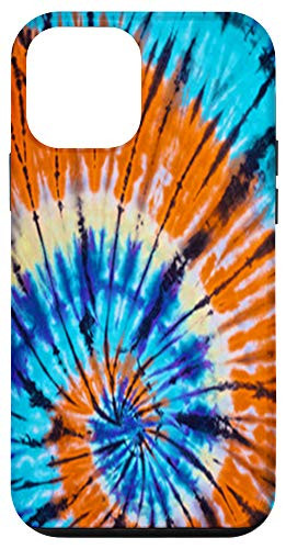 iPhone 12 mini Orange Blue Light Yellow Tie Dye Swirl Pattern Case