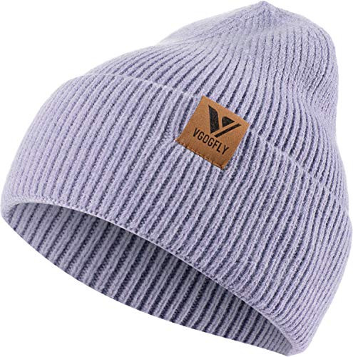 Vgogfly Beanie Men Slouchy Knit Skull Cap Warm Stocking Hats Guys Women Striped Winter Beanie Hat Cuffed Plain Hat
