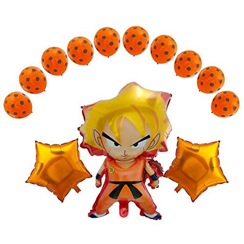 Dragon Ball Z Balloons (13 Pack), Birthday Celebration Balloon Set, DBZ Super Saiyan Goku Gohan Character Party Decorations - By Ultra Rare Balloons