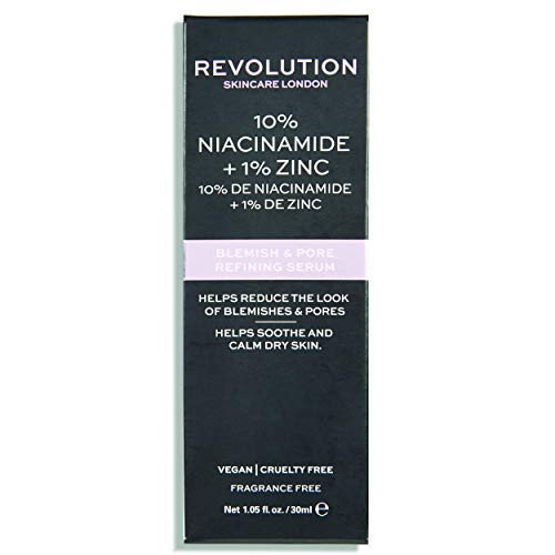 Revolution Skincare London Blemish  and  Pore Refining Serum 10% Niacinamide Plus 1% Zinc ~ 1.05 fl oz
