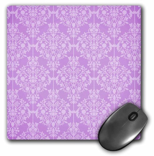 3dRose LLC 8 x 8 x 0.25 Inches Light Purple Damask Mouse Pad  mp_152163_1