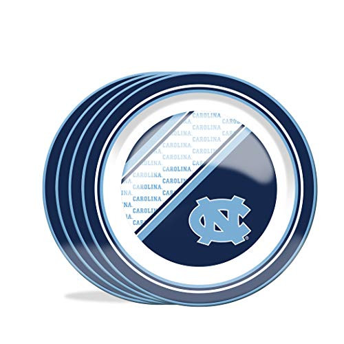 Duck House NCAA University of North Carolina 10" Melamine Plastic Dinner Party Plates  Set of 4