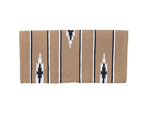 Tough 1 55% Wool Sierra Saddle Blanket  Taupe Black Cream  30 x 30"