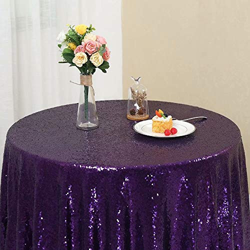 Zdada Purple Round Sequin Tablecloth - Party Sequin Tablecloth 60inch Baby Shower Sequin Table Cloth for Wedding Zdada Purple Round Sequin Tablecloth - Party Sequin Tablecloth 60inch Baby Shower Sequin Table Cloth for Wedding