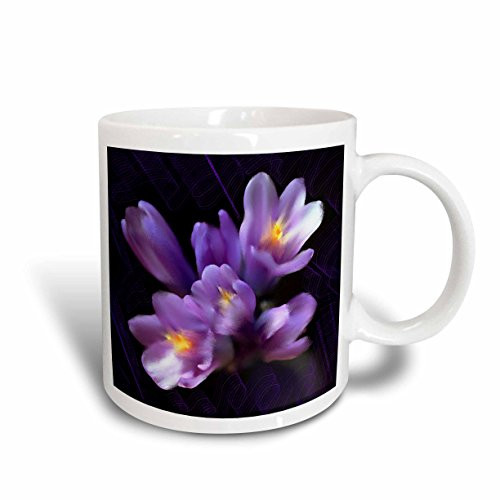 3dRose mug_4867_1 Purple Flowers Ceramic Mug  11-Ounce