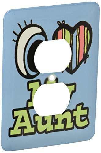 3dRose lsp_106306_6 Bright Eye Heart I Love My Aunt 2 Plug Outlet Cover