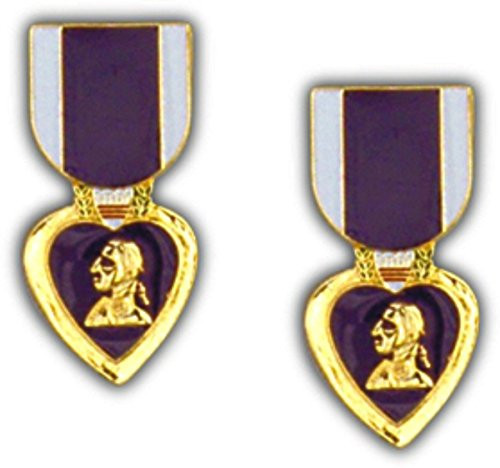 MilitaryBest Purple Heart 1" Lapel Hat Pin 2 Pack