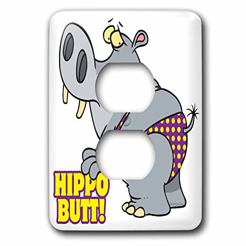 3dRose lsp_104203_6 Hippo Butt Bikini Hippopotamus Light Switch Cover