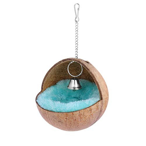POPETPOP Hanging Hamster House Bed - Warm Small Animal Nest Coconut Shell Sleeping Bed with Cushion Rat Hamster Hammock Small Animals Cage Nest Accessories POPETPOP Hanging Hamster House Bed - Warm Small Animal Nest Coconut Shell Sleeping Bed with Cushion Rat Hamster Hammock Small Animals Cage Nest Accessories