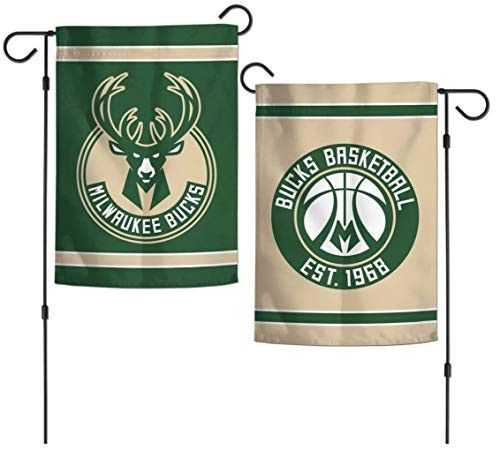 NBA Milwaukee Bucks 12.5" x 18" Inch 2-Sided Garden Flag Logo
