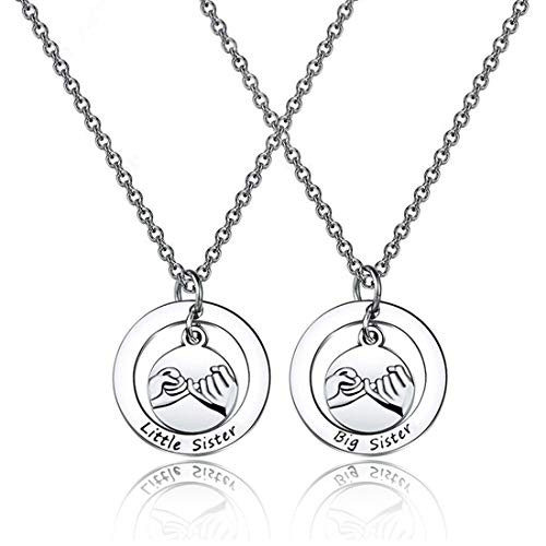 CENWA Sisters Gift Sisters Necklace Set 3 Sister Necklace Big Sister Middle Sister Little Sister Necklace Set Sisters Birthday Gift Best Friend Necklace BFF Gift  2pc N