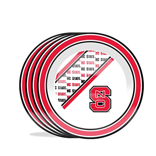 Duck House NCAA North Carolina State University 10" Melamine Plastic Dinner Party Plates  Set of 4