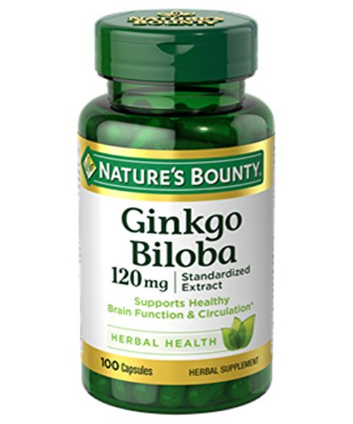 Nature's Bounty Ginkgo Biloba 120mg  100 Capsules  Pack of 2