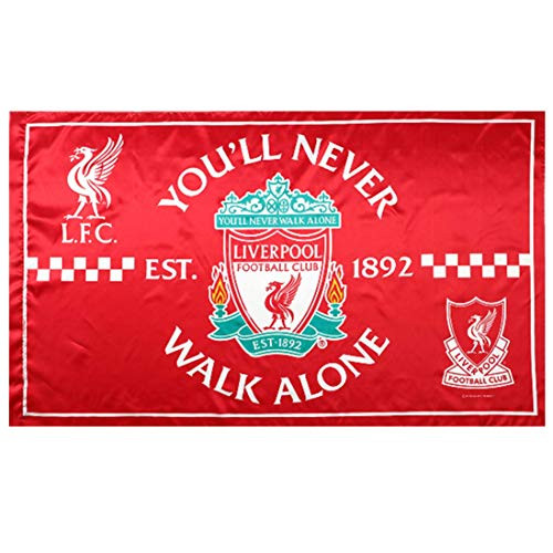 Liverpool FC Flag Soccer Club Fans Outdoor Banner - You'll Never Walk Alone 3x5 ft Red