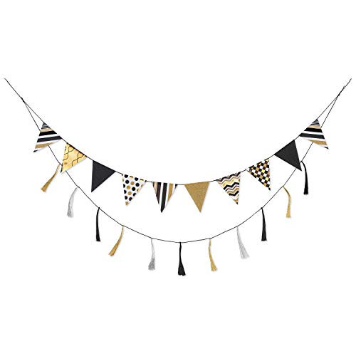 Papyrus Party Supplies Banner  Black and Gold Rush  1-Count