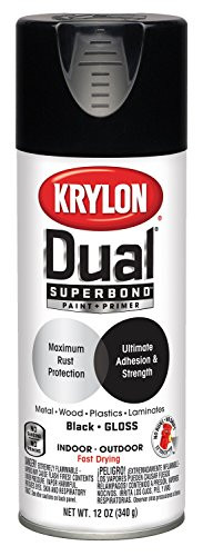 Krylon K08801001 Gloss Black 12 Ounce Aerosol Spray Paint