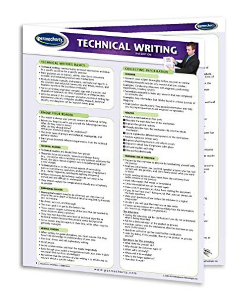 Technical Writing Guide - 4-Page Laminated Quick Reference Guide by Permacharts