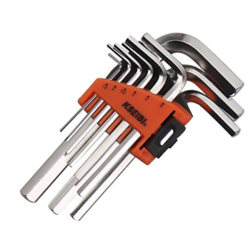 KSEIBI 201655 L-Shaped Metric Chrome Hex Allen Key Wrench Set 9pcs Short Arm