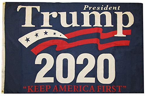Trade Winds 3x5 President Trump 2020"Keep America First Blue Flag 100D Woven Poly Nylon Flag 3'x5' Banner Grommets Heavy Duty  RUF