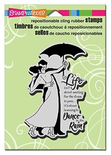 STAMPENDOUS Cling Rain Dance Rubber Stamp