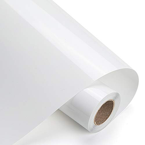 HTV Heat Transfer Vinyl 12Inch x13Feet Rolls Iron On Vinyl for Silhouette Cameo Easy to Cut  and  Weed HTV Vinyl Roll  Heat Transfer Vinyl for T-Shirts White