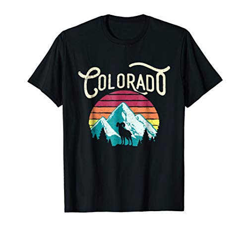 Retro Colorado CO Mountains Wildlife Bighorn Sheep T-Shirt