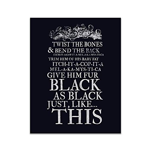 Hocus Pocus Halloween Art Print - Unframed 11x14 Print -"Give Him Fur Black as Black" - Perfect Halloween Decorations