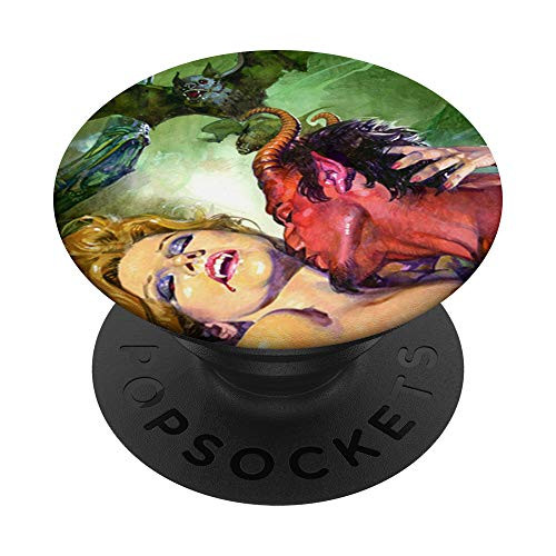 Flying Bat Red Devil Satan Vampire Girl Sexy Blonde Pinup PopSockets PopGrip  Swappable Grip for Phones  and  Tablets
