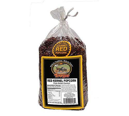 Amish Popcorn Gluten Free  NON GMO Tender Red Kernel Popcorn - Troyer Farms - 2 lb. Bag