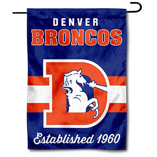 WinCraft Broncos Throwback Retro Vintage Garden Flag Double Sided Banner