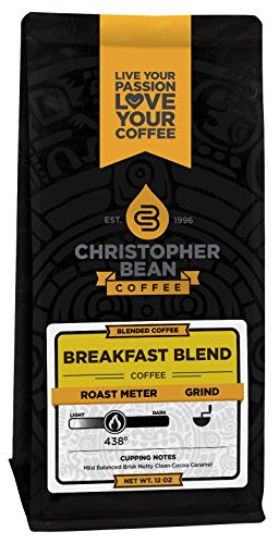 Christopher Bean Coffee Whole Bean Coffee, Breakfast Blend, 12 Ounce