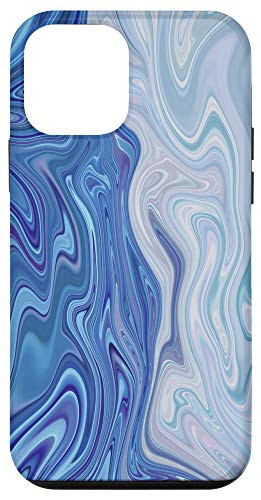 iPhone 12 mini Swirly Blue Paint Abstract Blue Case