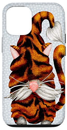 iPhone 12 12 Pro Funny Garden Gnome In Tiger Costume - Cute Animal Print Gift Case