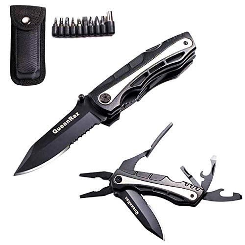 Multitool Pocket Knife  Multi tool Tactical Knife with Blade Saw  Plier  Screwdriver  Bottle Opener Folding Utility Knife for Outdoor  Camping Survival Hunting Daily Use