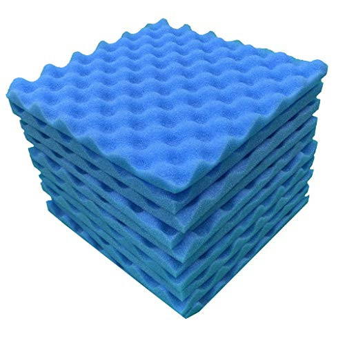 10Pcs Acoustic Foam Tiles Soundproofing Foam Panels Sound Insulation Soundproof Foam Padding Sound Dampening Studio KTV Sound Proof Padding 30X30X2CM  Blue