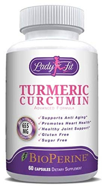 Lady Fit - Turmeric Curcumin Natural Non GMO with Bioperine Joint Pain Relief. Anti-Inflammatory Antioxidant Supplement Lady Fit - Turmeric Curcumin Natural Non GMO with Bioperine Joint Pain Relief. Anti-Inflammatory Antioxidant Supplement