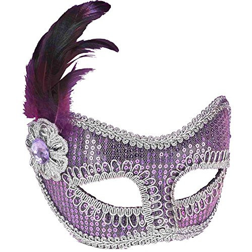 Forum Novelties Unisex-Adults Sequin Fashion Mask  Standard  Purple