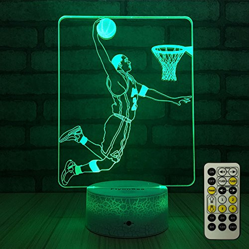 FlyonSea Basketball Light,Basketball Beside Lamp 7 Colors Change Remote Control with Timer Kids Night Light Optical Illusion Lamps for Kids Lamp As a Gift Ideas for Boys or Kids FlyonSea Basketball Light,Basketball Beside Lamp 7 Colors Change Remote Control with Timer Kids Night Light Optical Illusion Lamps for Kids Lamp As a Gift Ideas for Boys or Kids