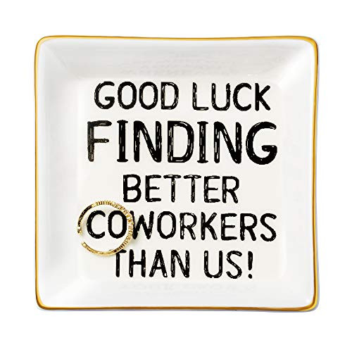 Joycuff Coworker Gifts for Women Fellowship Jewelry Trinket Tray Ceramic Ring Dish Holder Present for Colleagues Birthday Thanksgiving Day Chrismas Decorative Home Decor