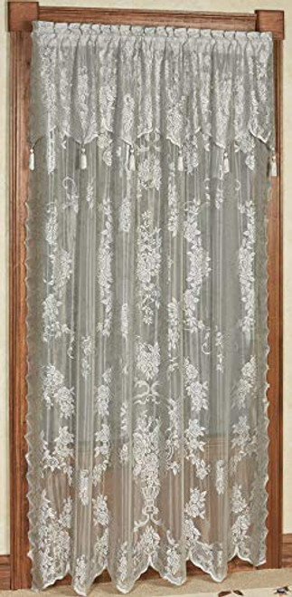 Style Master Carly Lace 84" Long Curtain Panel with Attached Valance  Silver Gray