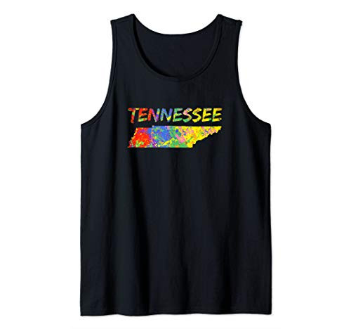 Tennessee State Outline Colorful TN Paint Artwork Tennessee Tank Top Tennessee State Outline Colorful TN Paint Artwork Tennessee Tank Top