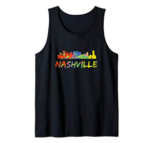 Colorful Tennessee Paint Splash Art Unique Nashville Skyline Tank Top Colorful Tennessee Paint Splash Art Unique Nashville Skyline Tank Top