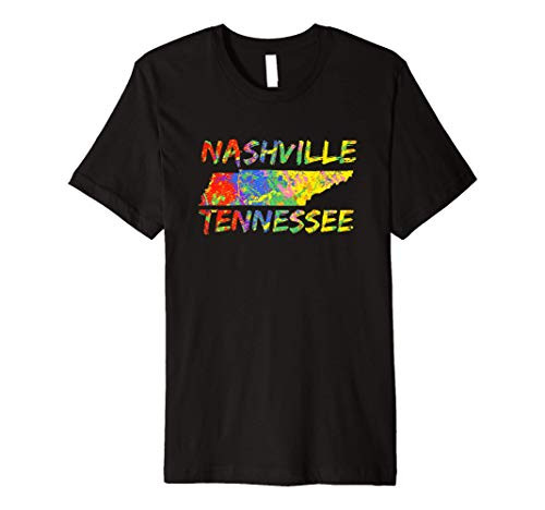 Nashville Tennessee Colorful Paint State Outline Nashville Premium T-Shirt Nashville Tennessee Colorful Paint State Outline Nashville Premium T-Shirt