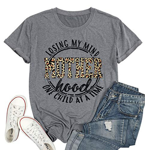 Mother Shirt Women Funny Letter Print Mama Shirts Mom Life Tees Tops Blessed Mama T-Shirt  Grey  Small Mother Shirt Women Funny Letter Print Mama Shirts Mom Life Tees Tops Blessed Mama T-Shirt  Grey  Small