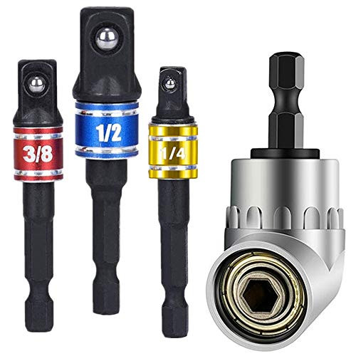 105 Degree Right Angle Driver Drilling And Driving Power Screwdriver Drill Attachment Adapter Socket Adapter Set for Impact Driver Angle Drilldrill Bit Socket 1 4 Adapter for Drill