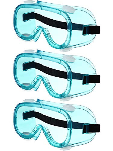 Safety Goggles Adjustable Splash Impact Clear Lens Eyewear for Eye Protection  Blue