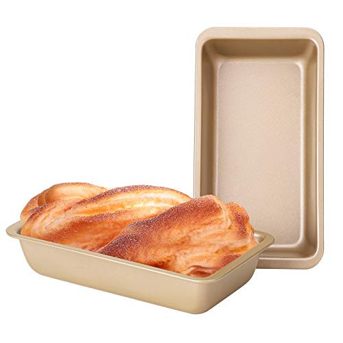 Loaf Pans for Baking Beasea 8.5x4.5 Inch 2pcs Nonstick Bread Pans Golden Bread Loaf Pans Loaf Baking Pans Carbon Steel Loaf Bakeware for Oven Baking Loaf Pans for Baking Beasea 8.5x4.5 Inch 2pcs Nonstick Bread Pans Golden Bread Loaf Pans Loaf Baking Pans Carbon Steel Loaf Bakeware for Oven Baking